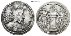 SASSANIAN EMPIRE. Shahpur I, A.D. 240-272. AR Drachm, (26mm, 3.97 g) Mint I ("Ctesiphon"), ca. A.D. 260-272. Obverse: Bust of Shahpur I right, wearing...