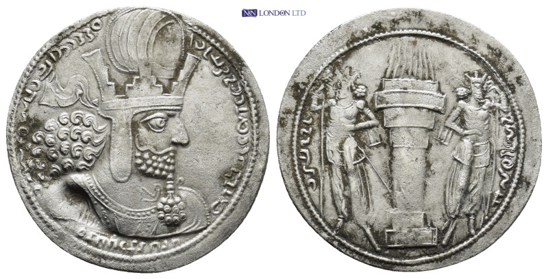 SASSANIAN EMPIRE. Shahpur I, A.D. 240-272. AR Drachm, (28mm, 3.76 g) Mint I ("Ct...