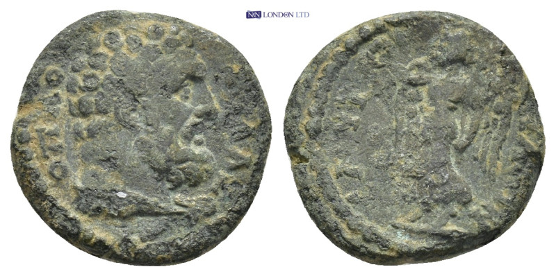 IONIA, Smyrna. Pseudo-autonomous issue. Circa 180-200 AD. AE (3 Gr. 16mm.) 
Head...