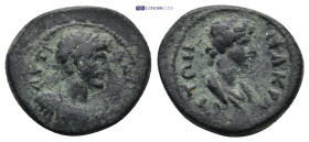 LYDIA. Nacrasa. Hadrian (117-138). Ae. (18mm, 2.84 g) Obv: ΑV ΤΡAΙΑΝ ΑΔΡΙΑΝΟС. Laureate and cuirassed bust of Hadrian right. Rev: ΝΑΚΡΑСΙΤΩΝ. Draped b...