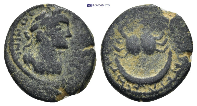 MESOPOTAMIA. Carrhae. Uncertain emperor, circa 138-192. Ae (2.9 Gr. 16mm.). Laur...