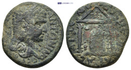 PAMPHYLIA. Perge. Caracalla (198-217). AE.(8.06 Gr. 24mm.) 
 Laureate head right. 
Rev. Cult statue of Artemis Pergaia within distyle temple with dome...