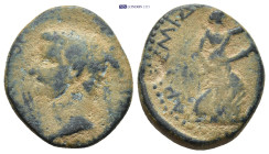 PAMPHYLIA. Perge. Tiberius (14-37). Ae. (22mm, 6.88 g) Obv: TIBERIOC KAICAP CEBACTOC. Bare head left. Rev: APTEMIΔOΣ ΠEPΓΑIAC. Artemis advancing right...