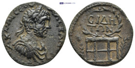 PAMPHYLIA. Side. Severus Alexander, 222-235. AE (8.06 Gr. 24mm.)
Laureate, draped and cuirassed bust of Severus Alexander to right. 
Rev. Wreath set o...