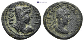 Pamphylia.Perge Maximus, as Caesar, AD 235/6-238. (3.8 Gr. 19mm.)
Laureate, draped and cuirassed bust to right 
Rev. Turreted, draped and veiled bust ...