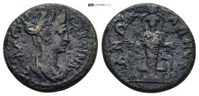 PHRYGIA. Ancyra. Sabina, Augusta, 128-136 (5.61 Gr. 19mm.). 
Draped bust of Sabina to right.
 Rev. Cult statue of Ephesia Artemis flanked by two stags...