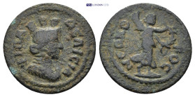 PHRYGIA. Laodicea. Pseudo-autonomous. Time of Titus and Domitian (79-96). AE. (2.71 Gr. 19mm.)
Draped bust of Tyche right, wearing mural crown. 
Rev: ...