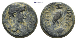 PHRYGIA. Synnada. Germanicus (Died 19). Ae. (12mm, 2.7 g) Andragathos, philokaisar. Possibly struck under Tiberius. Obv: ΓEPMANIKOΣ. Bare head of Germ...