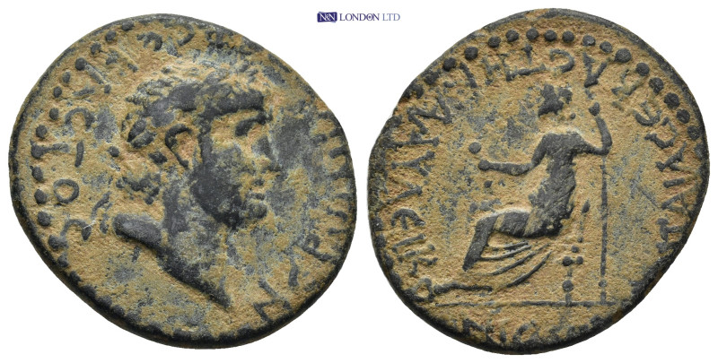 Phrygia, Acmonea. Nero, 54-68 AE (9.4 Gr. 27mm.)
Laureate head right 
Rev. Zeus ...