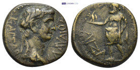 Phrygia, Aezanis. Tiberius. A.D. 14-37. AE (4.5 Gr. 19mm.)
Bare head right 
Rev. Zeus standing left, holding eagle and scepter.