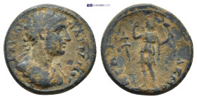 Phrygia. Akmoneia. Hadrian AD 117-138. Bronze Æ (17mm, 2,9 g) ΑΔΡΙΑΝΟϹ ΚΑΙϹΑΡ, laureate and slightly draped bust right, wearing aegis / ΑΚΜΟΝΕΩΝ, Arte...