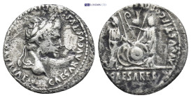 AUGUSTUS (27 BC-AD 14). Denarius. (19mm, 3.44 g) Lugdunum (Lyon). Obv: CAESAR AVGVSTVS DIVI F PATER PATRIAE. Laureate head right. Rev: AVGVSTI F COS D...