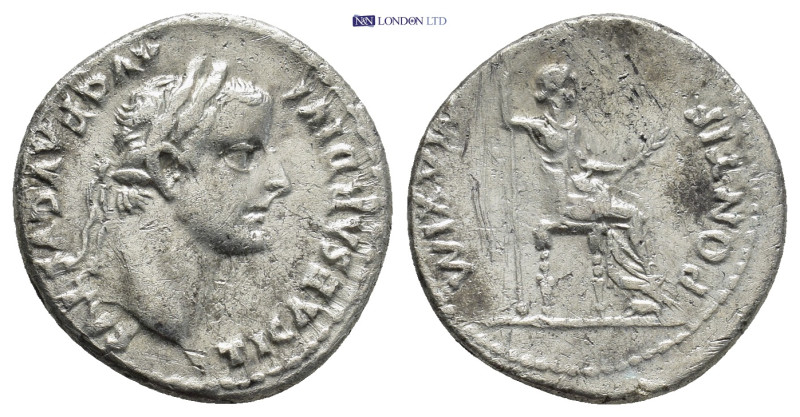 Tiberius. Silver Denarius (18mm, 3.8 g), AD 14-37. 'Tribute Penny' type. Lugdunu...