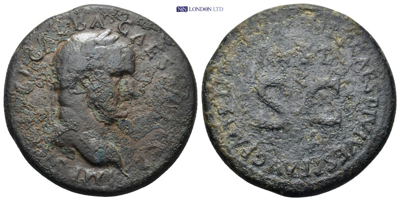 Galba. AD 68-69. Æ Sestertius (24 Gr. 34mm.). Resitution issue. Rome mint. Struc...