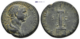 Trajan, (A.D. 98-117), AE As, Rome mint, issued 103-11, (25mm, 10.5 g), obv. laureate head of Trajan to right, around IMP CAES NERVAE TRAIANO AVG GER ...