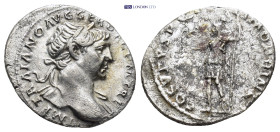Trajan, 98 - 117 AD Silver Denarius, Rome Mint, (20mm, 3.23 g) Obverse: IMP TRAIANO AVG GER DAC P M TR P, Laureate and draped bust of Trajan right. Re...
