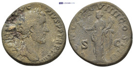 Antoninus Pius Æ Sestertius. (30mm, 20.0 g) Rome, AD 147-148. Laureate head right / Liberalitas standing left, holding account-board and cornucopiae; ...