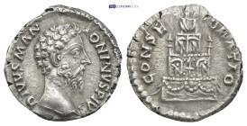 Marcus Aurelius (161-180) - AR Denarius (18mm, 2.7 g) issue of Commodus (Rome AD 180, 2.65 g) – DIVVS M ANTONINVS PIVS, bare head of Marcus Aurelius /...
