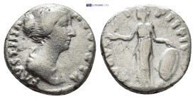 FAUSTINA II (147-176 ). Denarius. (15mm, 3.31 g) Rome. Obv: FAVSTINA AVGVSTA. Draped bust right. Rev: AVGVSTI PII FIL. Venus standing facing, head lef...