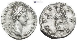 COMMODUS (Caesar, 166-177). Denarius. (18mm, 3.3 g)Rome. Obv: IMP CAES L AVREL COMMODVS GERM SARM. Laureate head right. Rev: TR POT COS. Victory advan...