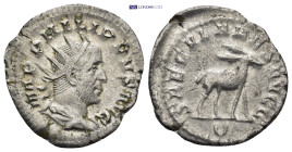PHILIP I THE ARAB (244-249). Antoninianus. (22mm, 3.7 g) Rome. Obv: IMP PHILIPPVS AVG. Radiate, draped and cuirassed bust right. Rev: SAECVLARES AVGG ...