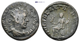 Valerian I, 253-260. Antoninianus (19mm, 4.1 g), Antioch, 253-254. IMP C P LIC VALERIANVS AVG Radiate, draped and cuirased bust of Valerian seen from ...