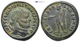 Diocletian AD 284-305. AE Follis. Thessalonica (9.3 Gr. 26mm.)
Laureate head right 
Rev. Genius standing left, modius on head, naked but for chlamys o...