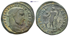MAXIMINUS II. Follis. AE. 305-311 AD Antioch. (6.75 Gr. 25mm.)
Laureate head of Maximinus II on the right. 
Rev. Genius standing on the left carrying ...