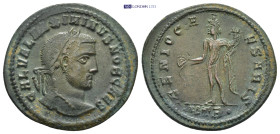 Maximinus II, as Caesar, AE Nummus. Heraclea, AD 305-306. (6.34 Gr. 27mm.)
Laureate head right 
Rev. Genius standing left, modius on head, holding pat...