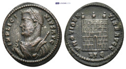 LICINIUS I. 308-324 AD. Æ Follis (18mm, 3.39 g). Heraclea mint. Struck 316-7 AD. IMP LICI-NIVS AVG, laureate and mantled bust left, holding mappa in r...