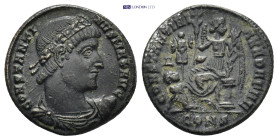 Constantine I. AD 307/310-337. Æ Follis (18mm, 3.18 g). Constantinople mint, 4th officina. 3rd emission, AD 328-329. CONSTANTI NVS MAX AVG, laurel and...