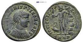 Crispus caesar, 317-326. Heraclea Follis AE. (2.53 Gr. 20mm.)
Laureate, draped and cuirassed bust right 
Rev. Jupiter standing left holding Victory on...