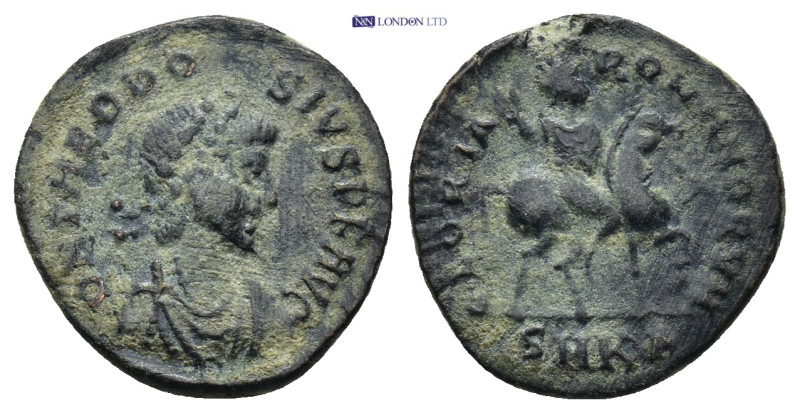 Theodosius I (379-395). AE (2.08 Gr. 16mm.). Cyzicus
Diademed, draped and cuiras...