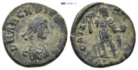 Arcadius AD 383-408. Struck 15 May AD 392 - 17 January AD 395. Alexandria Follis Æ (19mm, 3.77 g). D N ARCADIVS P F AVG, rosette diademed, draped and ...