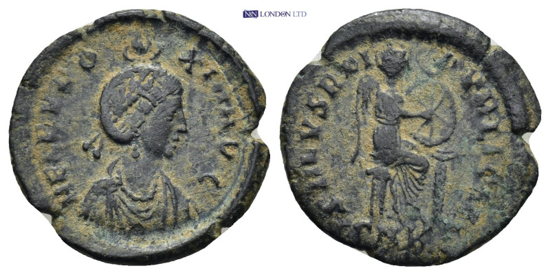 Aelia Eudoxia. Follis. 401-403 AD. Cyzicus. (2.27 Gr. 18mm.)
Diademed and draped...