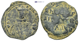NICEPHORUS II PHOCAS, 963-969 AD. AE, Follis. (24mm, 2.69 g) Constantinople. Obv: Facing bust of Nicephorus II Phocas, bearded, wearing crown surmount...