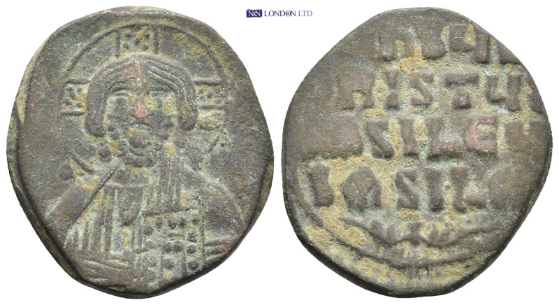 Basil II & Constantine VIII, 976 - 1025 AD AE Follis, Constantinople (11.21 Gr. ...