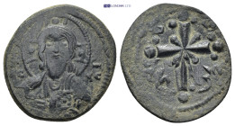 Anonymous Class I.Nicephorus III 1078-81 AD AE Follis (3.31 Gr. 23mm.) 
Bust of Christ facing, holding book of gospels
 Rev. Latin cross with an X at ...