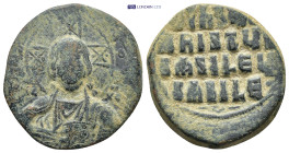 Anonymous, Class A3, time of Constantine VIII and Basil II . ca. 1025-1030. AE follis (26mm, 9.53 g). Constantinople Mint. [+ЄMMA]-NOV[HA], Nimbate bu...