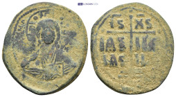Attributed to Romanus III or Michael IV (1028-1034 or 1034-1041) AE follis (30mm, 11.50 g) Obv: +EMMA - NOVHA / IC - XC; Nimbate bust of Christ facing...