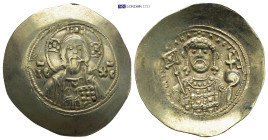 Constantine IX Monomachus, 1042-1055.AV Histamenon (27mm, 4.35 g) Constantinopolis. +IhS XIS RCX RCCNANTIҺm Nimbate bust of Christ facing, wearing tun...