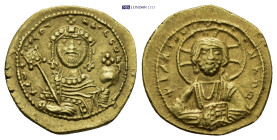 Constantine IX Monomachus,Tetarteron 1042-1055, AV (18mm, 4.0 g) + his XIS REX REGNANTIhm Facing bust of Christ, nimbate, raising r. hand in benedicti...