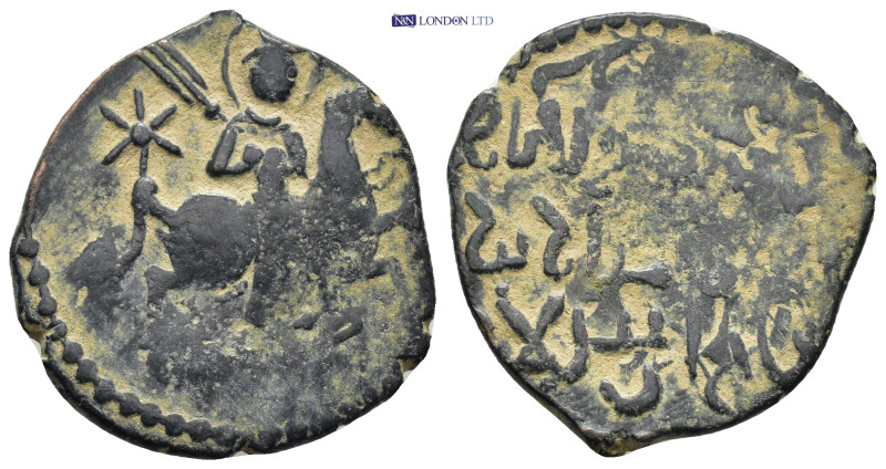 Seljuks of Rum. AE Fals (27mm, 7.07 g) Obv: Horseman advancing right, wielding m...