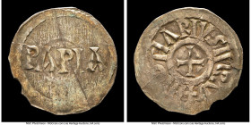 Carolingian. Lothaire I Denier ND (840-855) VF Details (Cracked Planchet) NGC, Pavia (Italian) mint, MEC-822. Accompanied by NGC Photo Certification. ...