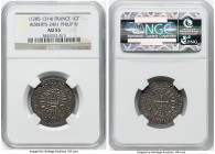 Philip IV Gros Tournois ND (1285-1314) AU55 NGC, Rob-2461, Dup-213. HID09801242017 © 2023 Heritage Auctions | All Rights Reserved