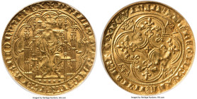 Philippe VI (1328-1350) gold Chaise d'Or ND (from 1346) AU50 NGC, Fr-269, Dup-258A. 4.62gm. A thrilling representative of a covetable type boasting on...