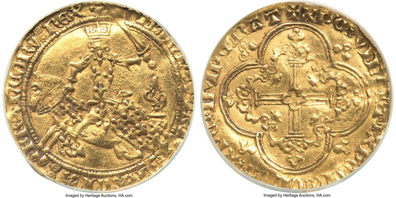 Jean II le Bon Franc à cheval ND (1350-1364) AU50 NGC, Fr-279, Dup-294. 3.88gm. ...