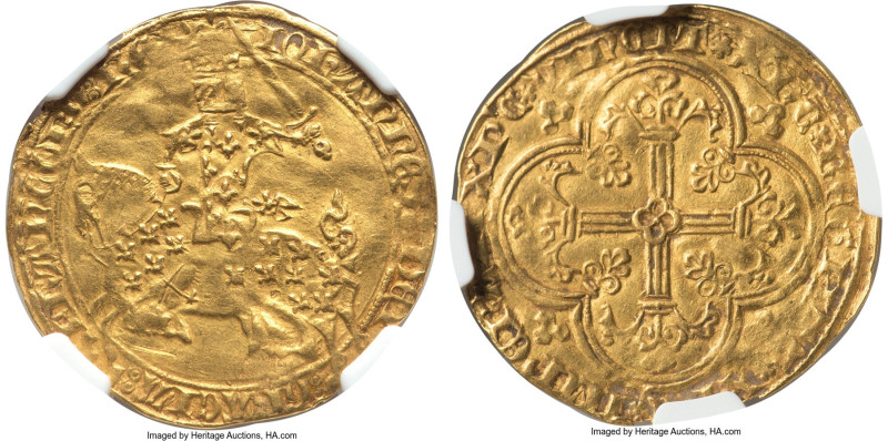 Jean II le Bon gold Franc à cheval ND (1350-1364) XF45 NGC, Fr-279, Dup-294. HID...