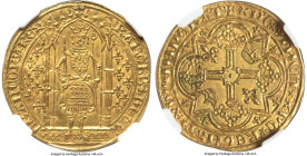 Charles V gold Franc à pied ND (1364-1380) MS62 NGC, Fr-284, Dup-360. A wholesome example of this popular Medieval gold type, displaying here in Mint ...