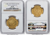 Charles VI gold Ecu d'Or ND (1380-1422) AU58 NGC, Saint Quentin mint, Dup-369, Fr-291. HID09801242017 © 2023 Heritage Auctions | All Rights Reserved